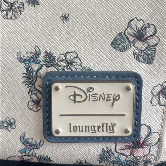 Disney LoungeFly  EUC Convertible Backpack Stitch Floral - Picture 3 of 10